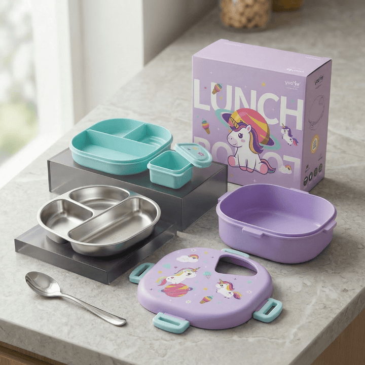 Kids Cartoon Stainless Steel Bento Lunch BoxStainless Steel Lunch BoxCrafty CuddleChildren&