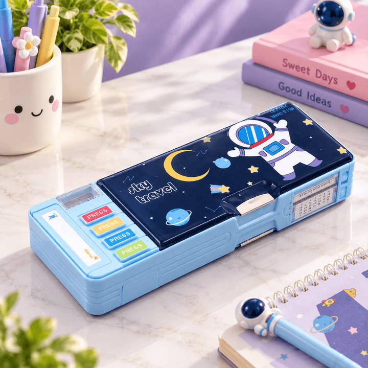 Kids Dual Sided Magnetic Pencil BoxPencil BoxCrafty CuddleKids Dual Sided Magnetic Pencil BoxBlue