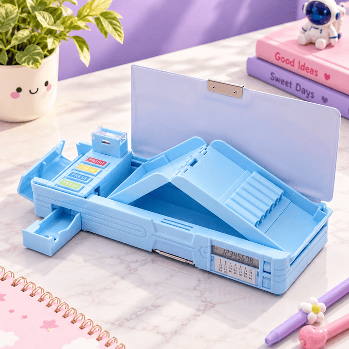 Kids Dual Sided Magnetic Pencil BoxPencil BoxCrafty CuddleKids Dual Sided Magnetic Pencil BoxBlue