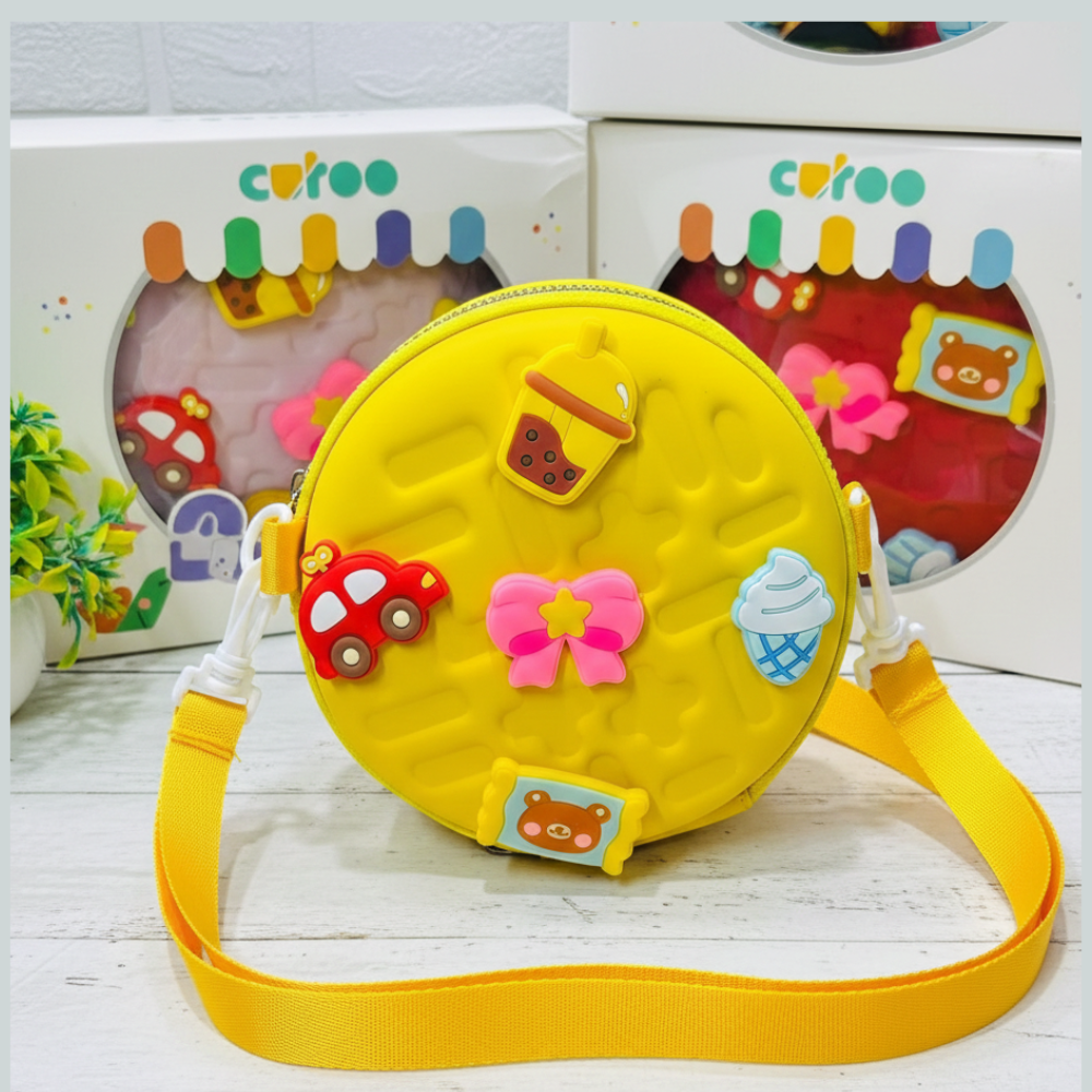 Kids Round Sling BagKids BagsCRAFTY CUDDLEYellow children&