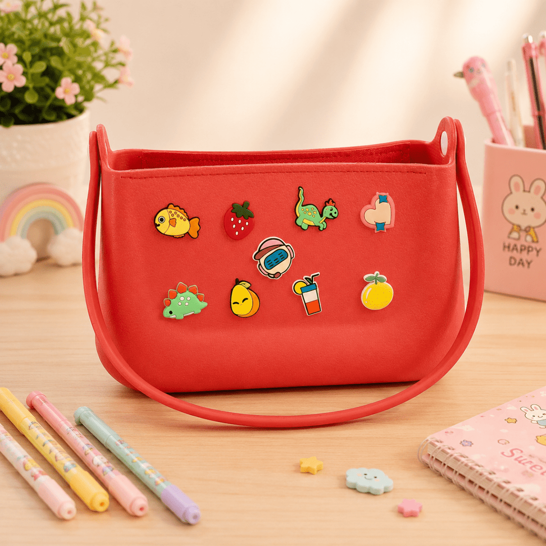 Kids Silicone Cartoon Charm Shoulder Bagscute charm bagCrafty CuddleKids Silicone Cartoon Charm Shoulder BagsRedCartoon Charm BagTravel Bag for Kids