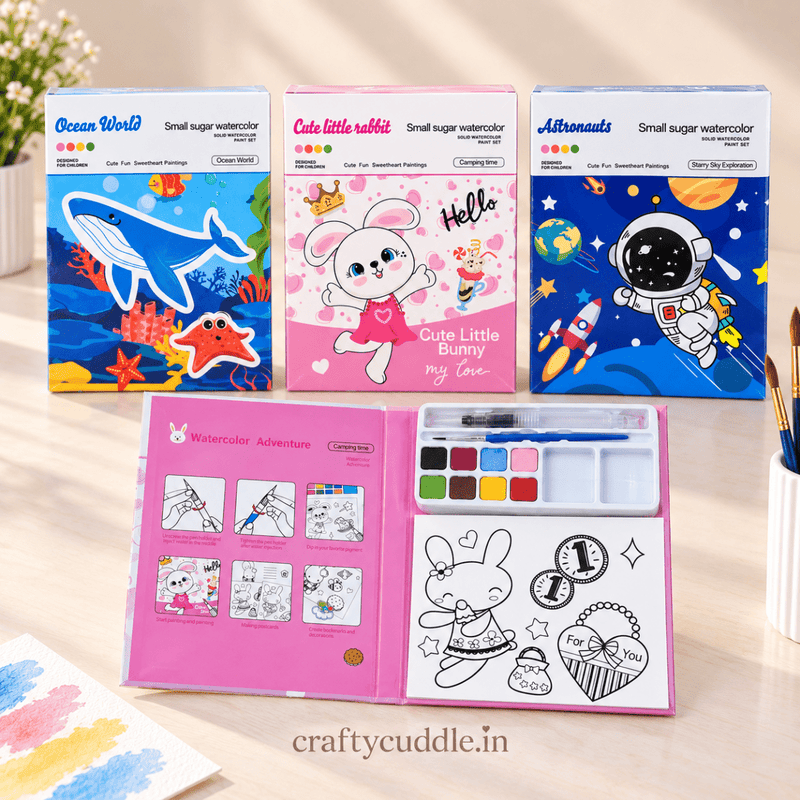Kids Watercolor Painting Set with Activity Book