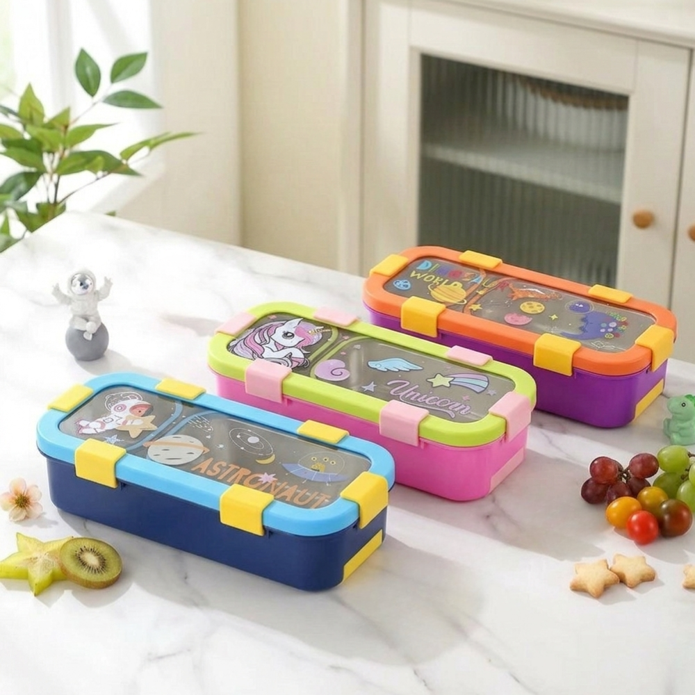 Leakproof Bento Box with Spoon ForkStainless Steel Lunch BoxCrafty CuddleColorful children&