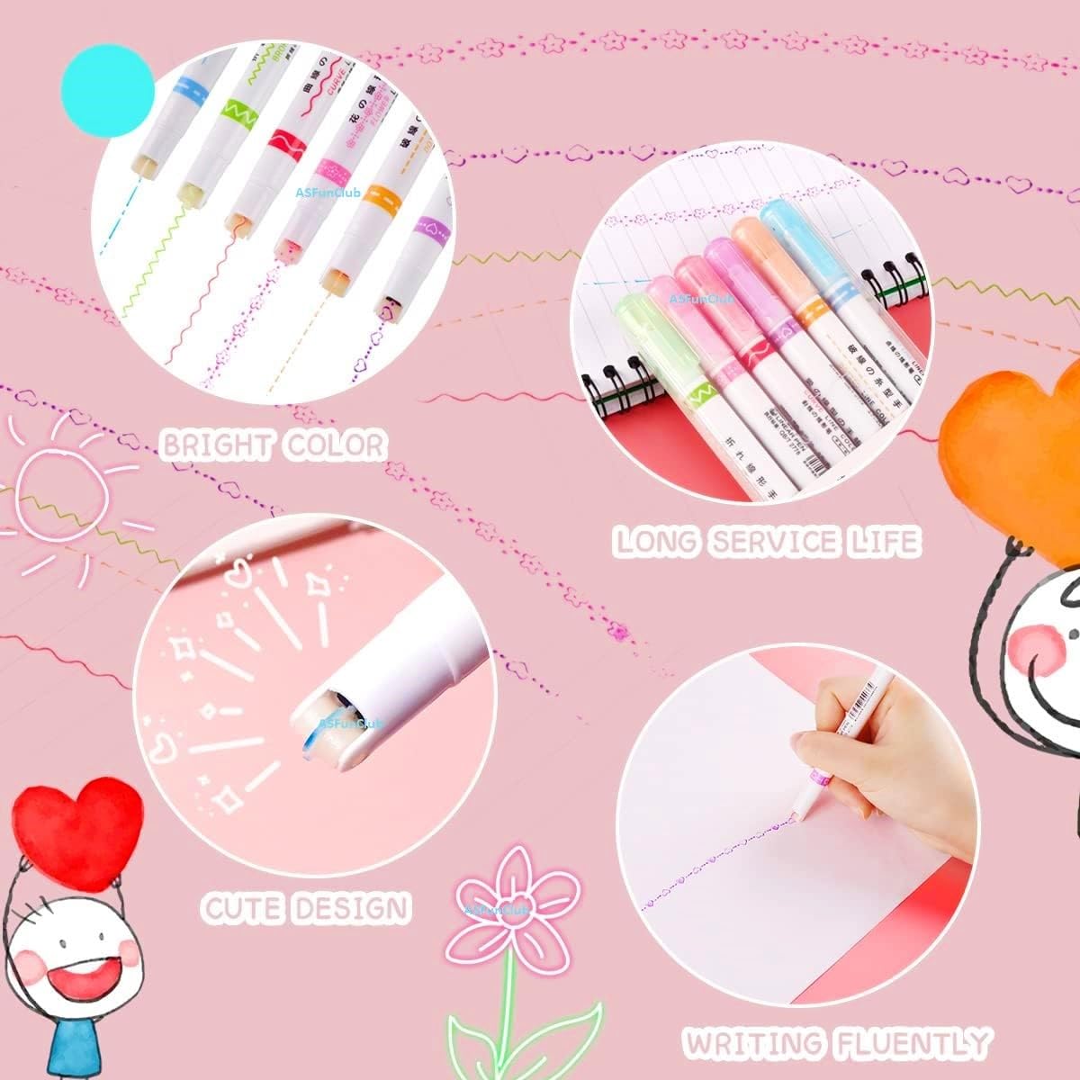 🖋️ Linear Roller Color Pens – Vibrant 6 - Pack!CRAFTY CUDDLE🖋️ Linear Roller Color Pens – Vibrant 6 - Pack!Linear Pen