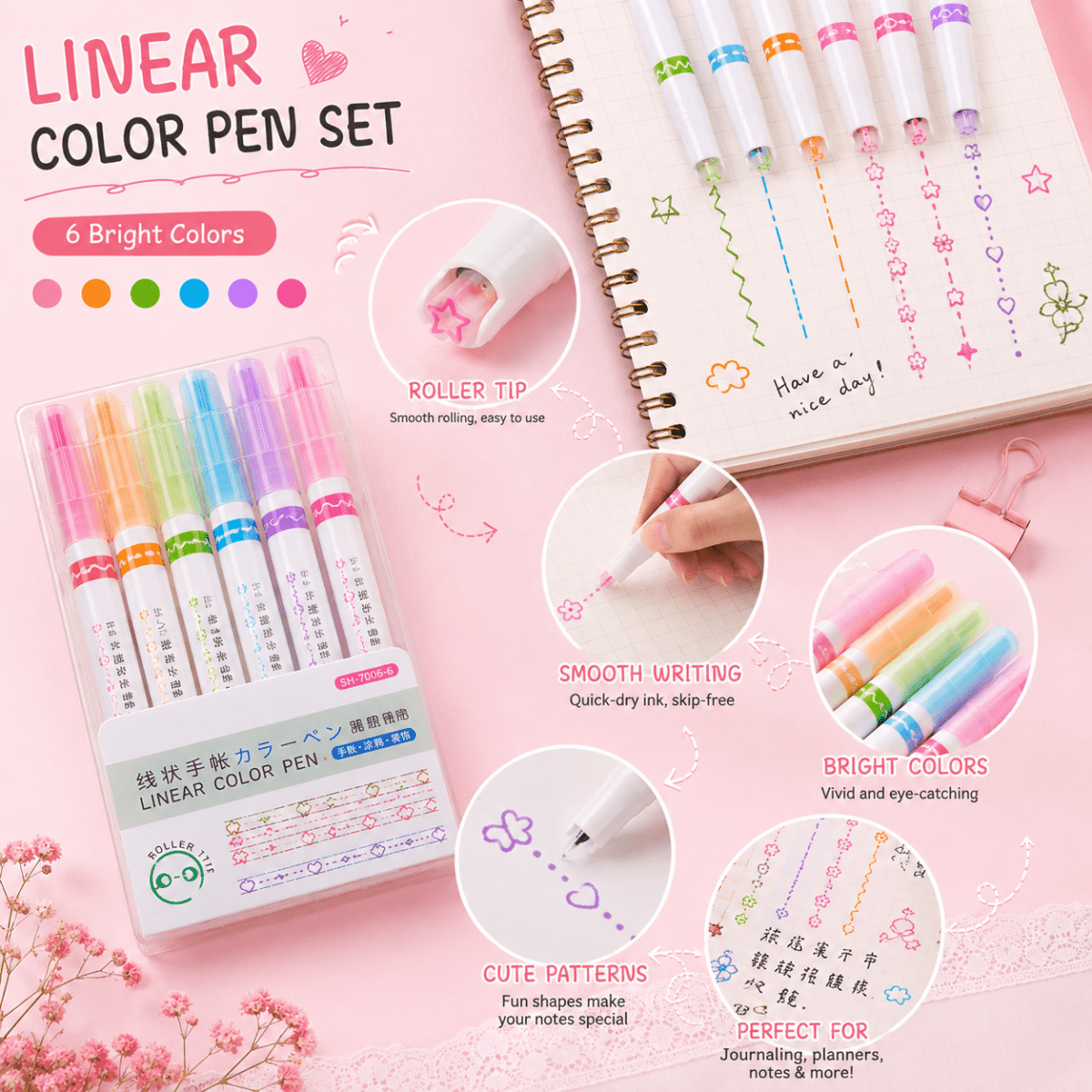 Linear Roller Color PensCrafty CuddleLinear Roller Color PensLinear Pen