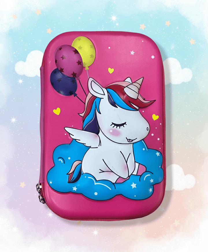 Magical Unicorn Dream Pencil PouchPencil PouchCRAFTY CUDDLEPink case with a unicorn design on a colorful background