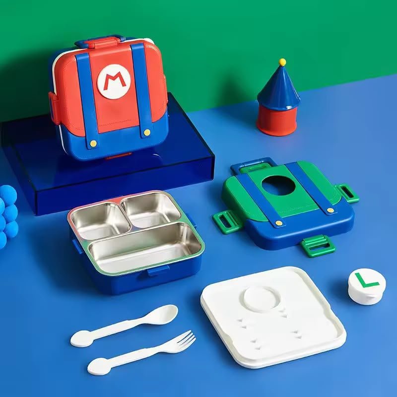 Mario Style Stainless Steel Bento Lunch BoxStainless Steel Lunch BoxCrafty CuddleMario Style Stainless Steel Bento Lunch BoxGreen