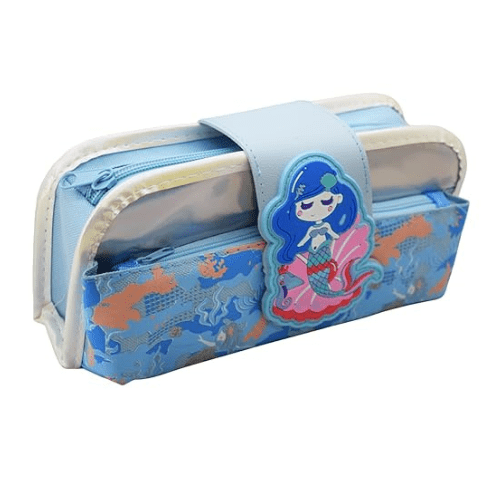 Colorful Mermaid Dream pencil pouch for girls – durable and spacious school supplies organizer with ocean-themed design
