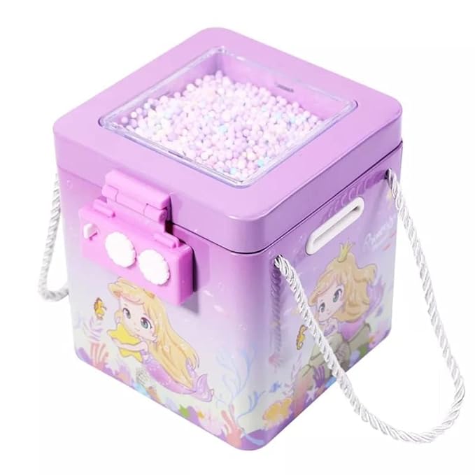 Piggy bank with a colorful mermaid design