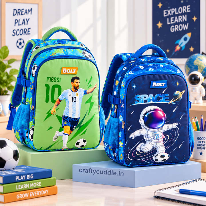 Messi &amp; Space Theme Kids School BackpackKids BagsCrafty CuddleMessi &amp; Space Theme Kids School BackpackGreen-Messi SoccerKidsBackpack SchoolBackpack KidsSchoolBag MessiBackpack SpaceBackpack KidsFashion SchoolEssentials BackToSchool KidsAccessories CraftyCuddle