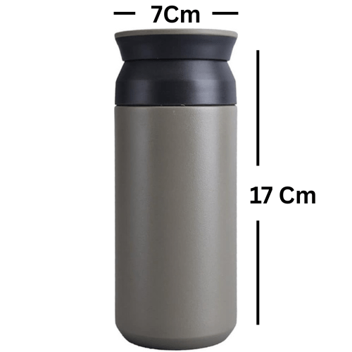 350ml olive green insulated vacuum cup, measuring 7cm wide and 17cm tall, compact stainless steel bottle for hot  cold drinks
