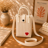 Beige Little Red Heart
