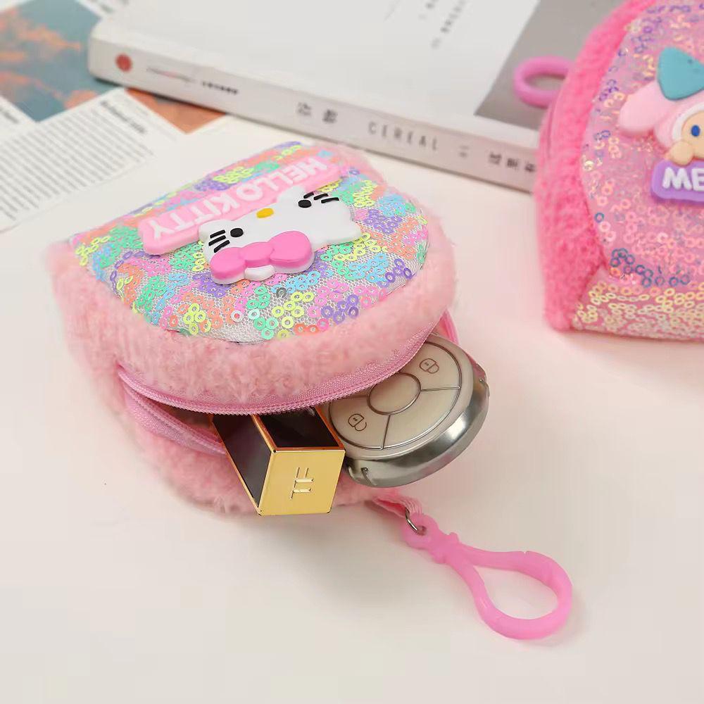 Mini Sequin Coin Pouch for KidsCoin pouchCRAFTY CUDDLEPink sequin pouch with a cartoon character on a white surfaceDark PinkSequinPouch CuteAccessories KidsAccessories CoinPouch GlitterPouch ReturnGiftIdeas KawaiiStyle MiniPouch StationeryLovers TrendyKids