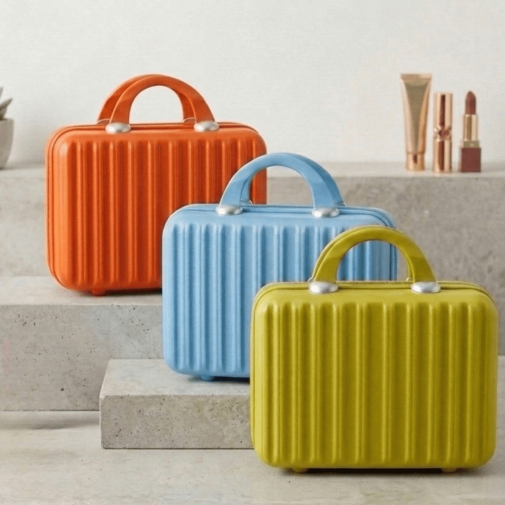 Mini Travel Organizer Case for KidsTravel BagsCrafty CuddleThree colorful makeup cases (orange, blue, yellow) on a neutral backgroundSky BlueKidsStorage MiniSuitcase KidsOrganizer ToyStorage StationeryOrganizer KidsTravelEssentials CuteStorageBox TravelOrganizer KidsAccessories KidsProducts