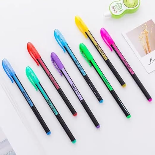 "🌈 Neon Color Highlighter Gel Pens ✨ - Pack of 24 Bold & Bright Shades"