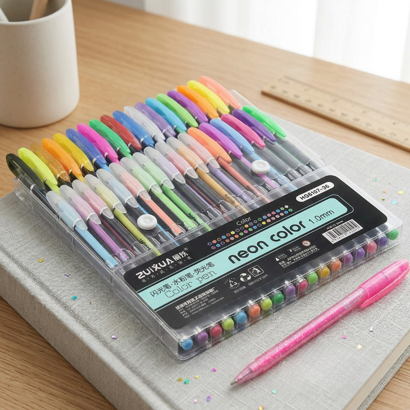 Neon Color Highlighter Gel Pens - Pack of 36