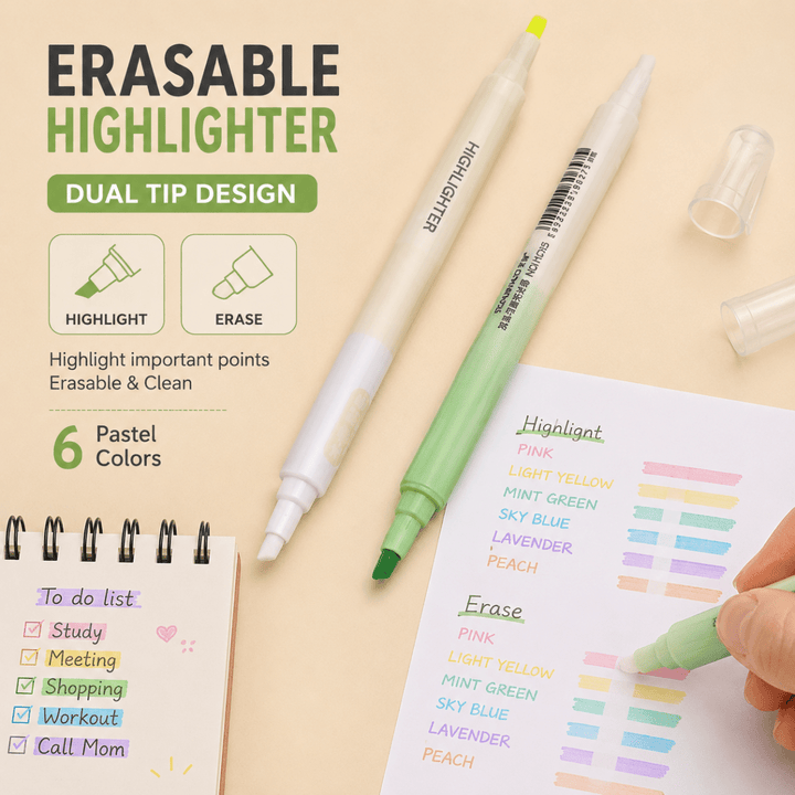 Neon Erasable HighlightersNeon Erasable penCrafty CuddleNeon Erasable HighlightersErasable Highlighters