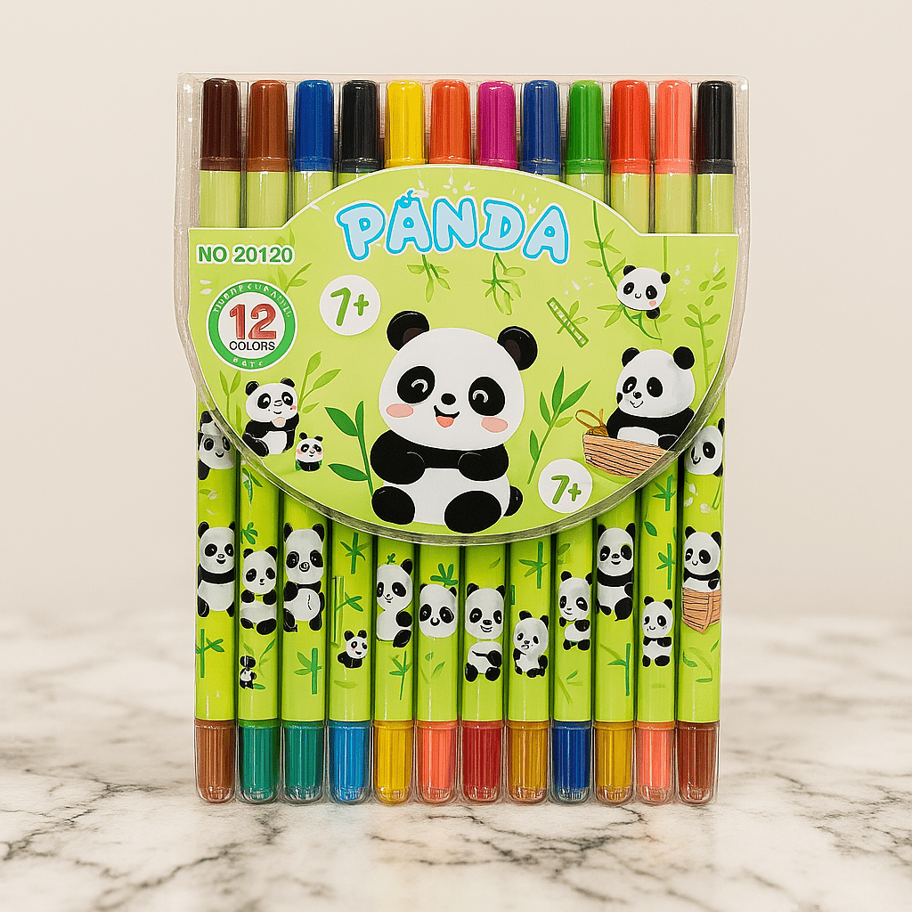 Panda Theme Rolling Crayons – 12 Bright Colors for KidsCRAFTY CUDDLEPanda Theme Rolling Crayons – 12 Bright Colors for Kids