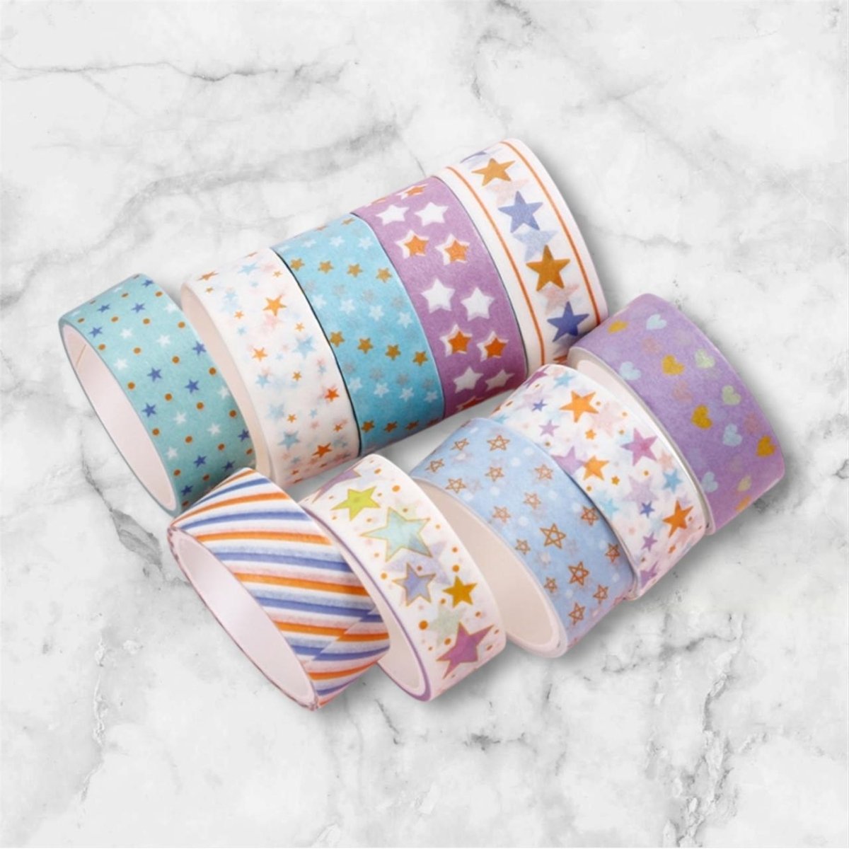 Soft tone washi tapes for decorating bullet journals, gift wrapping, and notebooks