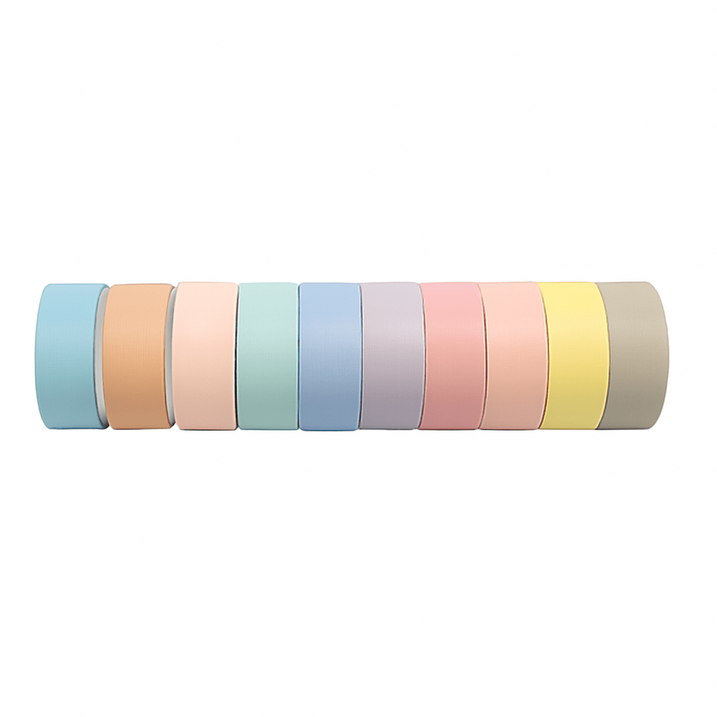 Pastel Dream Washi Tape SetCRAFTY CUDDLEStack of colorful washi tapes on a white backgroundPlain Washi Tape_1010 Rolls