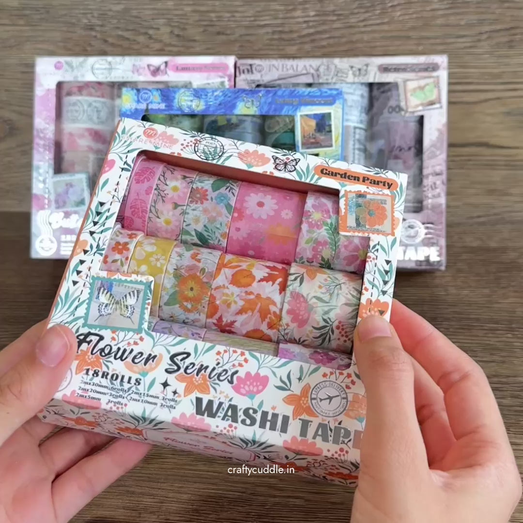 Washi Tape- 18 Rolls Flower Series