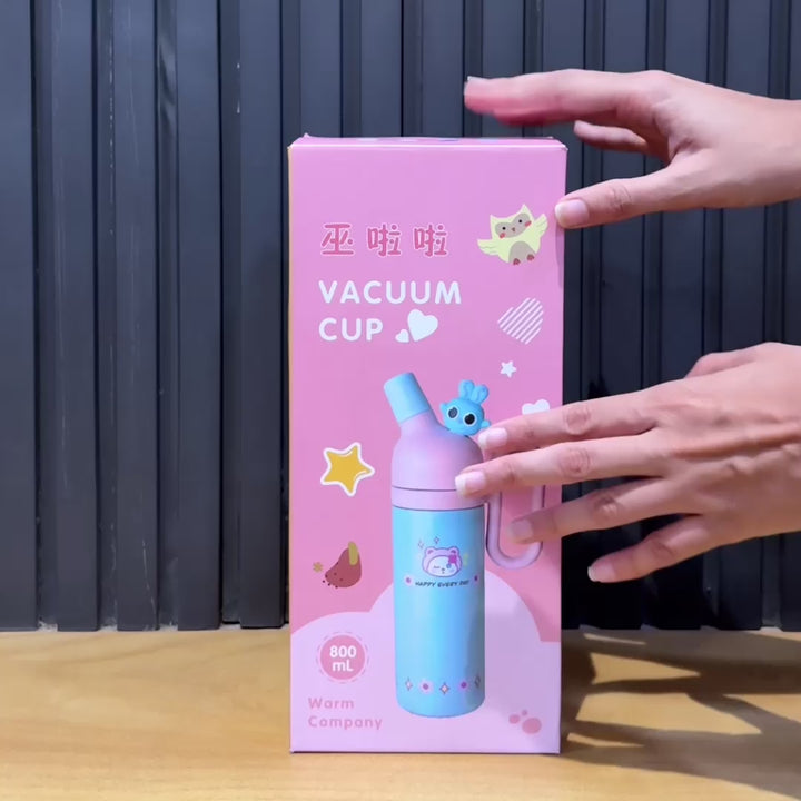 Cute Cartoon Stainless Steel Water Bottle with Handle
