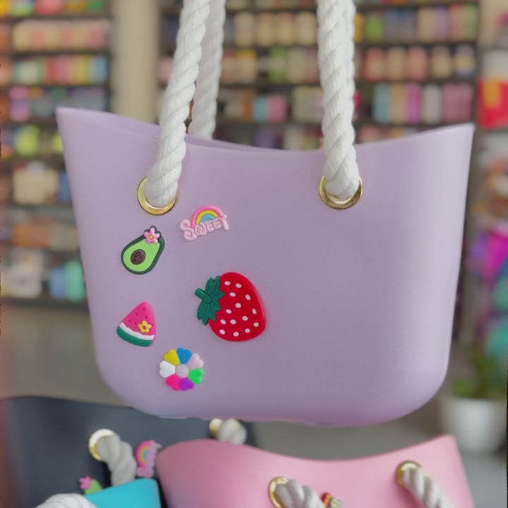 Cute Silicone Tote Bag with Charms
