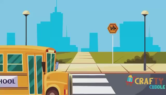 Video showing Space Bus Pencil Box features – double-decker compartments, wheel sliding mechanism, and space-themed design
