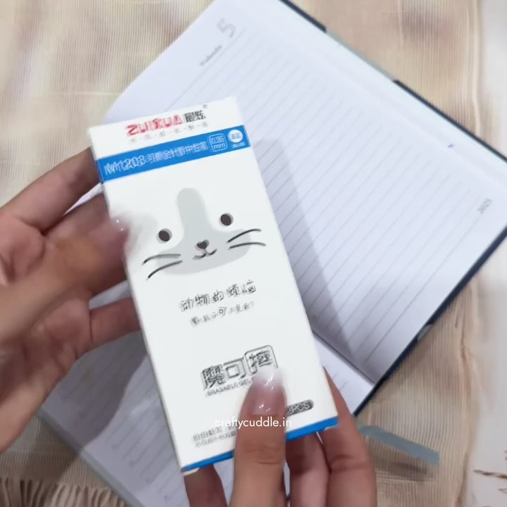 Erasable Gel Pens – 4 Cute Animal Designs (Pack of 12)