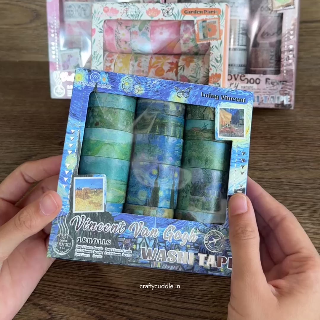 Washi Tape- 18 Rolls Vincent Van Gogh Series
