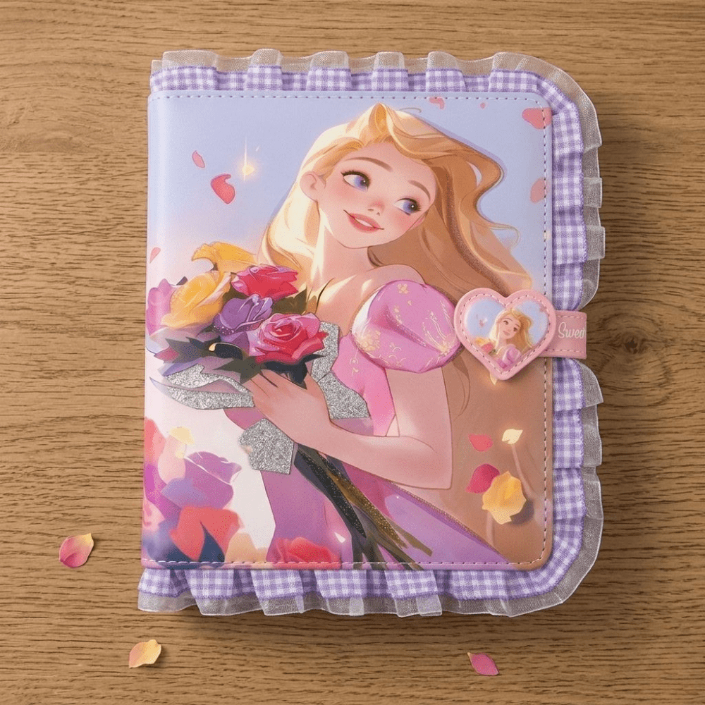 Princess Theme Magnetic Closure DiaryDiaryCrafty CuddleNotebook with a princess design on a wooden surfacePrincessDiary CuteStationery DiaryLovers JournalAddict NotebookLove GirlsDiary StationeryAddict AestheticStationery SchoolSupplies GiftForGirlsStationeryAddict