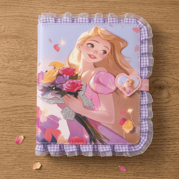Princess Theme Magnetic Closure DiaryDiaryCrafty CuddleNotebook with a princess design on a wooden surfacePrincessDiary CuteStationery DiaryLovers JournalAddict NotebookLove GirlsDiary StationeryAddict AestheticStationery SchoolSupplies GiftForGirlsStationeryAddict