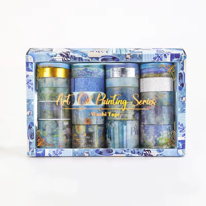 Set of washi tape rolls in a decorative box with &