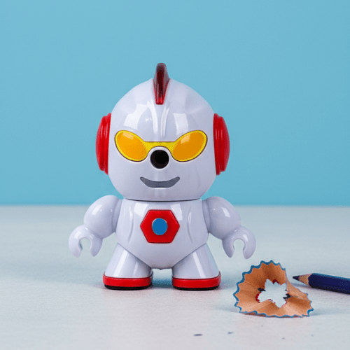 Robot Shape Manual Pencil SharpenerStationery > Erasers &amp; SharpenersCRAFTY CUDDLEToy robot pencil sharpener on a light blue backgroundGreyKidsStationery CuteStationery KawaiiStationery SchoolSupplies StationeryAddict CartoonStationery BackToSchool StudyEssentials PastelStationery StationeryLove