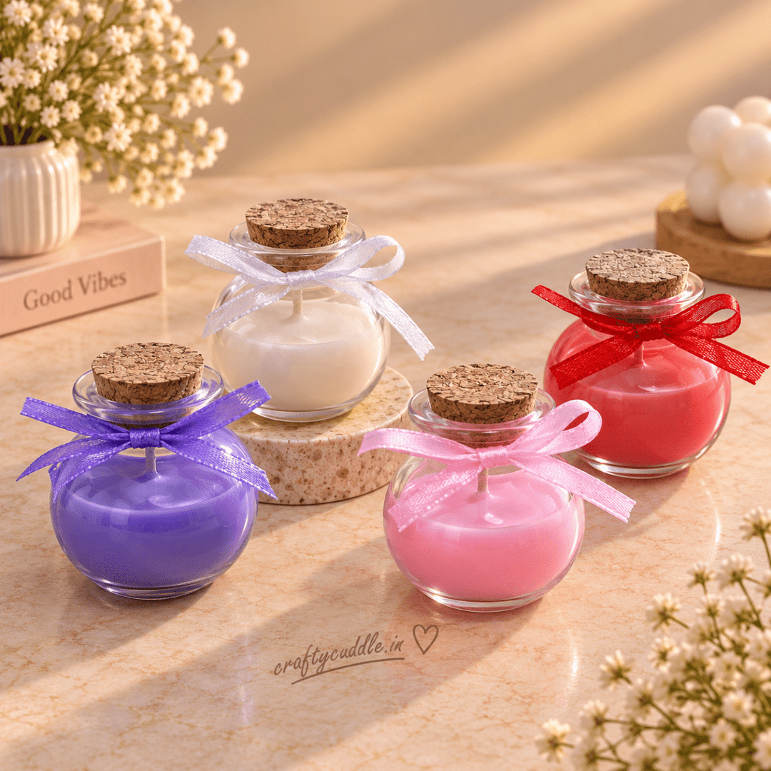 Round Glass Jar Candle with RibbonCandlesCrafty CuddleRound Glass Jar Candle with Ribbon1 PcScentedCandles CandleGiftSet DecorativeCandles HomeDecor FragranceCandles GiftSet CandleSet HomeDecorIndia FestiveGifting CraftyCuddle