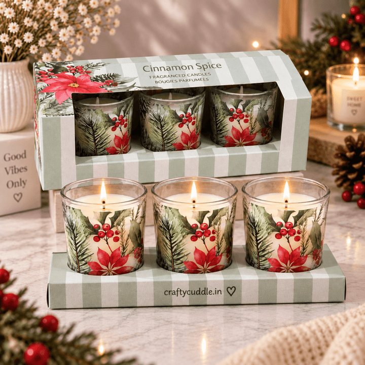 Set of 6 Scented Glass Candles Gift SetCandlesCrafty CuddleSet of 6 Scented Glass Candles Gift SetScentedCandles CandleGiftSet DecorativeCandles HomeDecor FragranceCandles GiftSet CandleSet HomeDecorIndia FestiveGifting CraftyCuddle