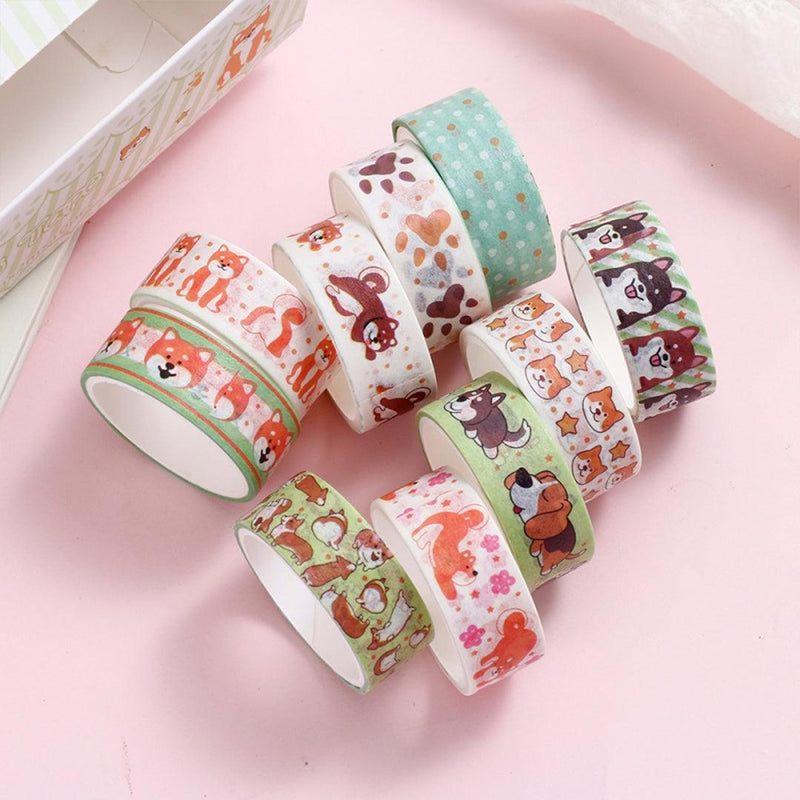 Shiba Inu Washi Tape Set – 10 Rolls