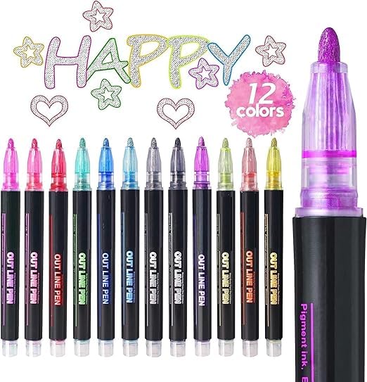 🌈 ShimmerLine Double Ink Markers – Set of 12 - CRAFTY CUDDLE🌈 ShimmerLine Double Ink Markers – Set of 12product_type  for kids
