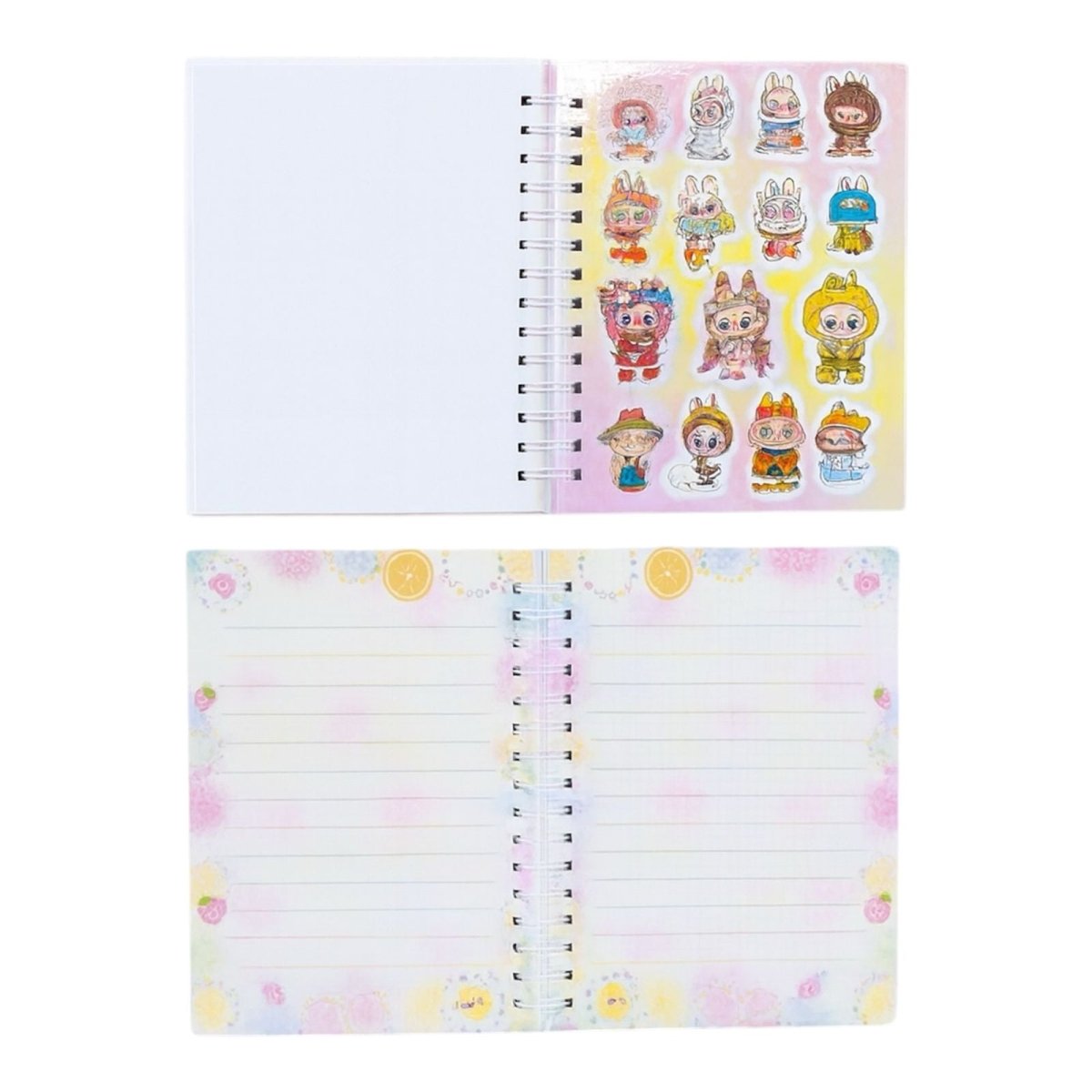 Small Spiral Cartoon Diary with Water CoverCRAFTY CUDDLENotebook with cartoon character stickers on a white backgroundStitch