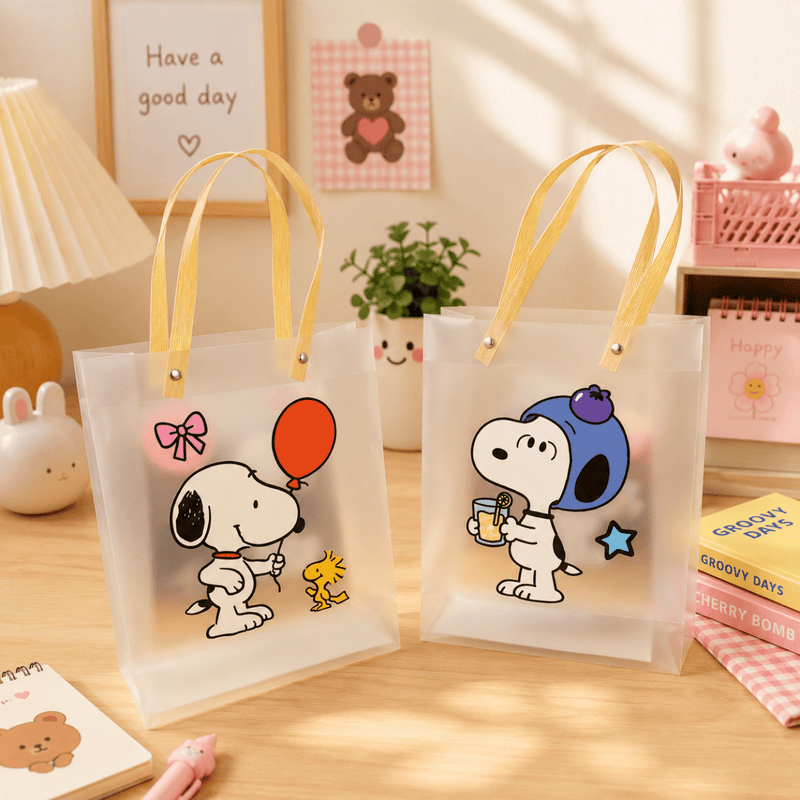 Snoopy Transparent Storage Tote Bag