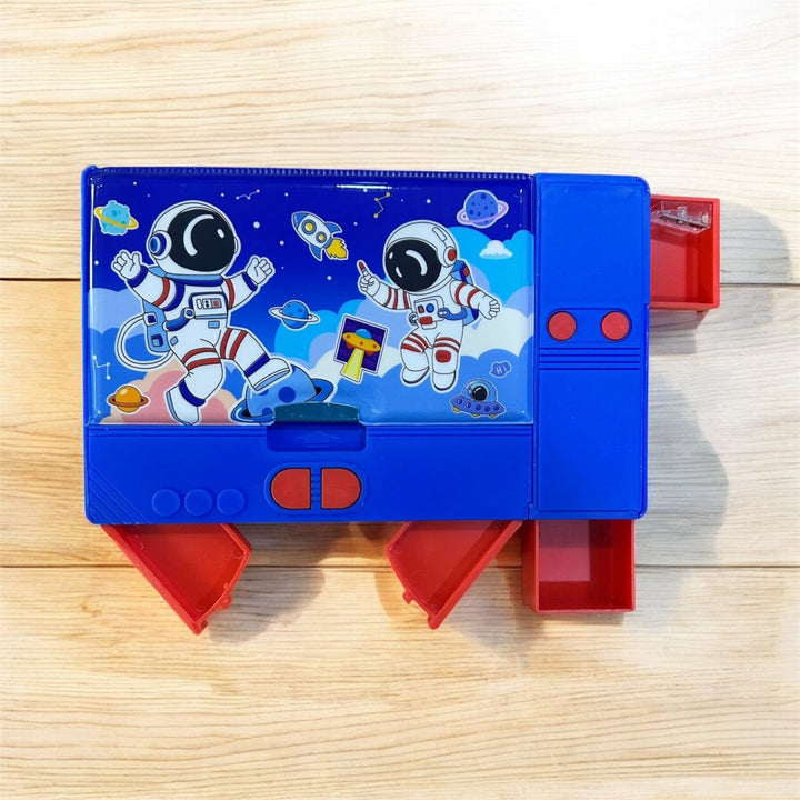 Space Astronaut Multipurpose Pencil BoxSpace box pencil boxCRAFTY CUDDLEPencil Box with astronaut design on a wooden surfacepencilbox kidsstationery schoolstationery stationerylove stationeryaddict schoolessentials backtoschool kidsproducts cutestationery studentessentials