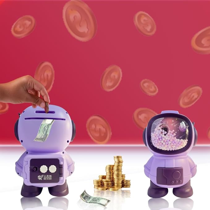 Space Explorer Piggy Bank with PasscodeSpace Explorer Piggy BankCRAFTY CUDDLESpace Explorer Piggy Bank with PasscodeAstronaut Piggy Bank - 2Purpledigital piggy bank for kidselectronic coin bank
