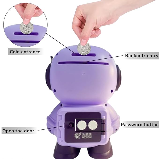 Space Explorer Piggy Bank with PasscodeSpace Explorer Piggy BankCRAFTY CUDDLESpace Explorer Piggy Bank with PasscodeAstronaut Piggy Bank - 2Purpledigital piggy bank for kidselectronic coin bank