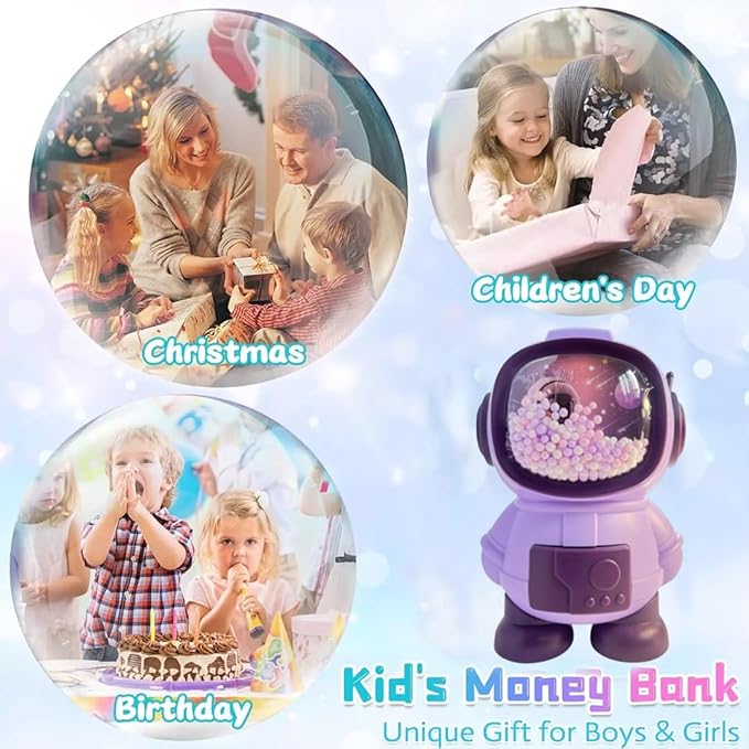 Space Explorer Piggy Bank with PasscodeSpace Explorer Piggy BankCRAFTY CUDDLESpace Explorer Piggy Bank with PasscodeAstronaut Piggy Bank - 2Purpledigital piggy bank for kidselectronic coin bank