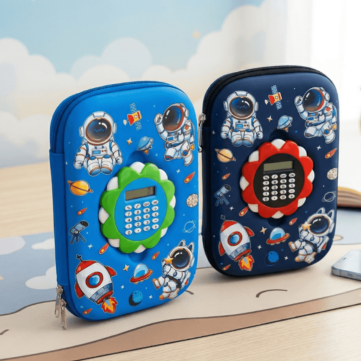 Space Pencil Case with CalculatorCrafty CuddleSpace Pencil Case with CalculatorBlue