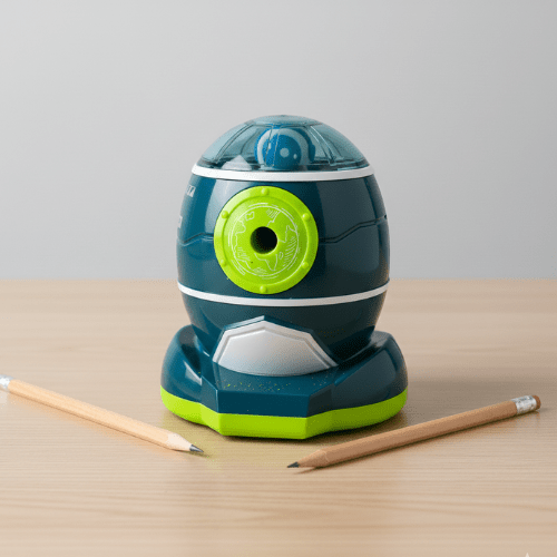 Space Rocket Manual Pencil SharpenerStationery > Erasers &amp; SharpenersCRAFTY CUDDLEBlue and green pencil sharpener on a wooden surface with two pencils beside it.Blue &amp; GreenKidsStationery CuteStationery KawaiiStationery SchoolSupplies StationeryAddict CartoonStationery BackToSchool StudyEssentials PastelStationery StationeryLove