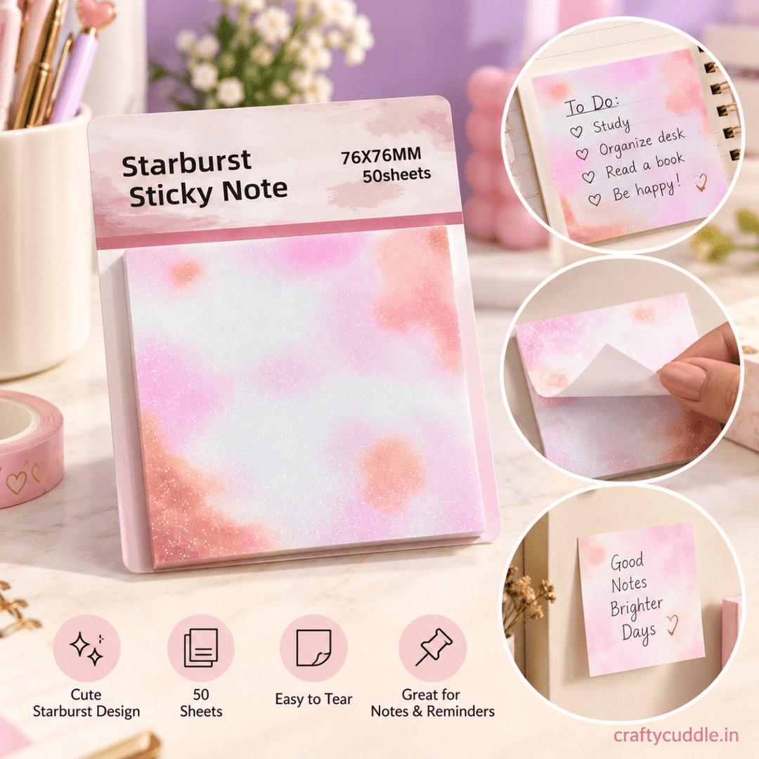 Sparkly Starburst Sticky Notes (1 Pack)Sticky NotesCrafty CuddleSparkly Starburst Sticky Notes (1 Pack)A09-1\