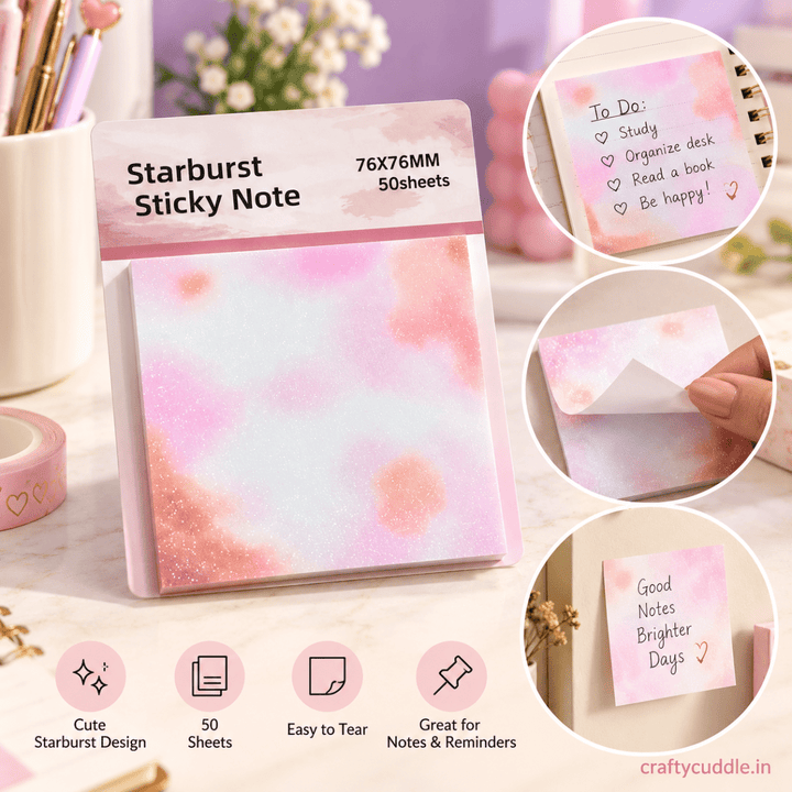 Sparkly Starburst Sticky Notes (1 Pack)Sticky NotesCrafty CuddleSparkly Starburst Sticky Notes (1 Pack)A09-1\