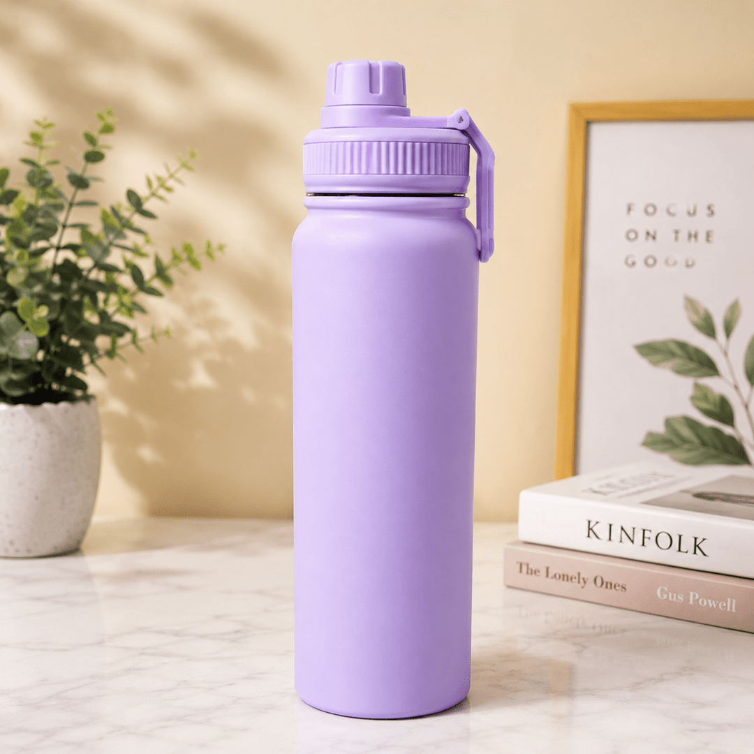 Stainless Steel Vacuum Water Bottle with Carry HandleInsulated Water BottleCrafty CuddleStainless Steel Vacuum Water Bottle with Carry HandleLavendarVacuumBottle WaterBottle InsulatedBottle StainlessSteelBottle HotAndColdBottle TravelBottle GymBottle LeakProofBottle HydrationEssentials ReusableBottle