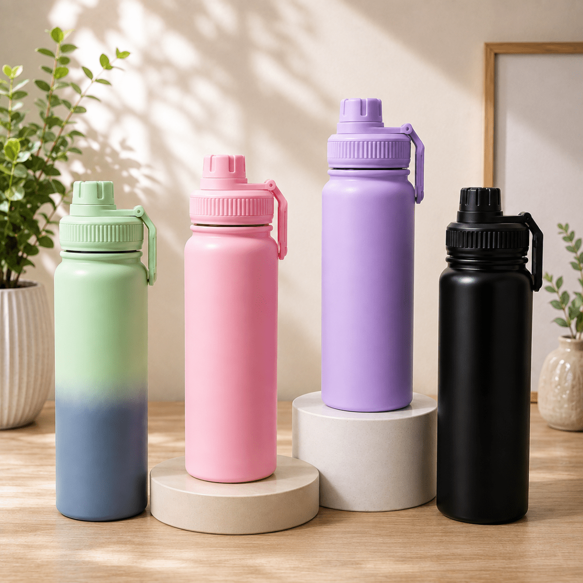 Stainless Steel Vacuum Water Bottle with Carry HandleInsulated Water BottleCrafty CuddleStainless Steel Vacuum Water Bottle with Carry HandlePinkVacuumBottle WaterBottle InsulatedBottle StainlessSteelBottle HotAndColdBottle TravelBottle GymBottle LeakProofBottle HydrationEssentials ReusableBottle